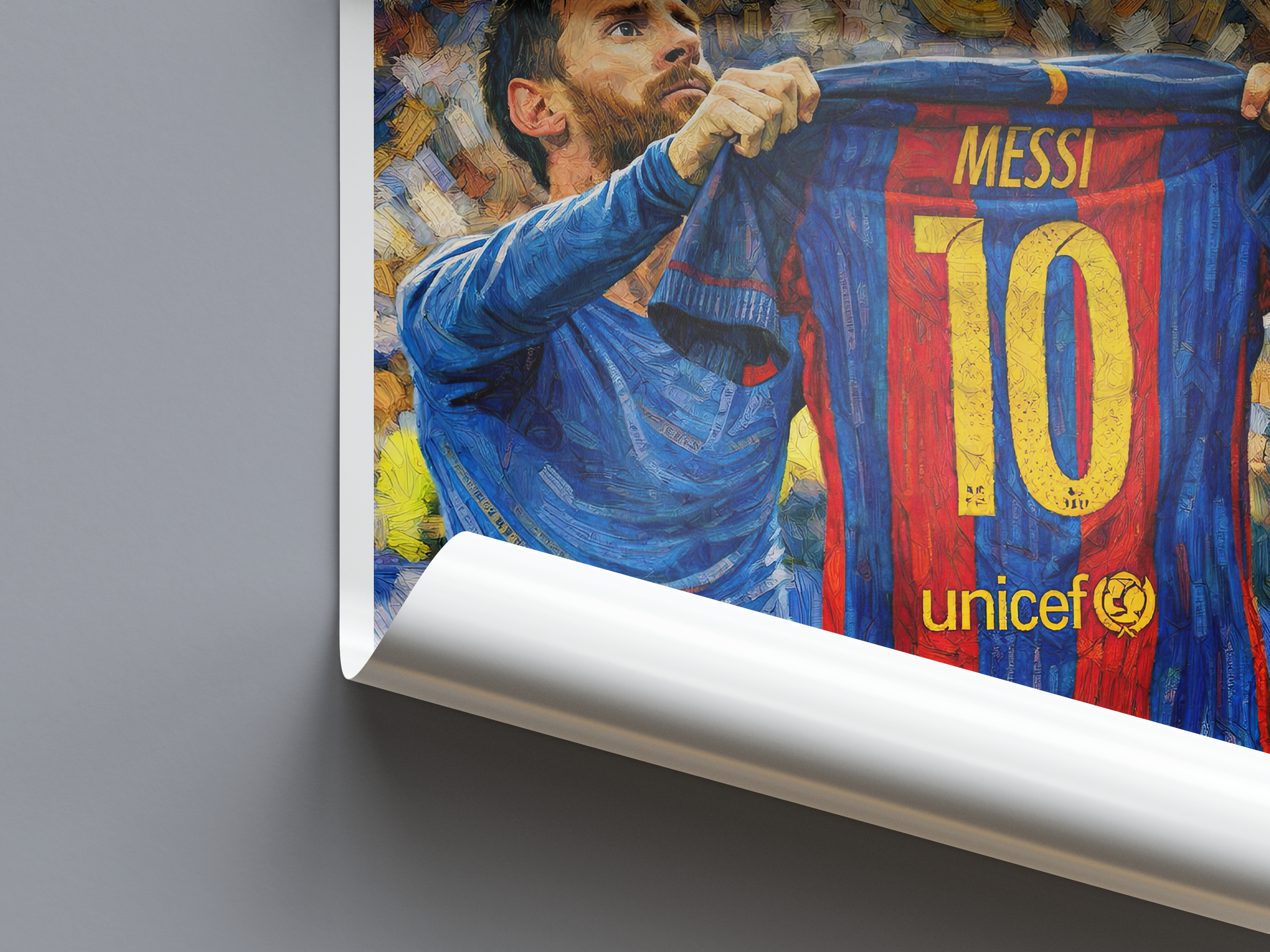 Lionel Messi Holding Shirt | Barcelona FC