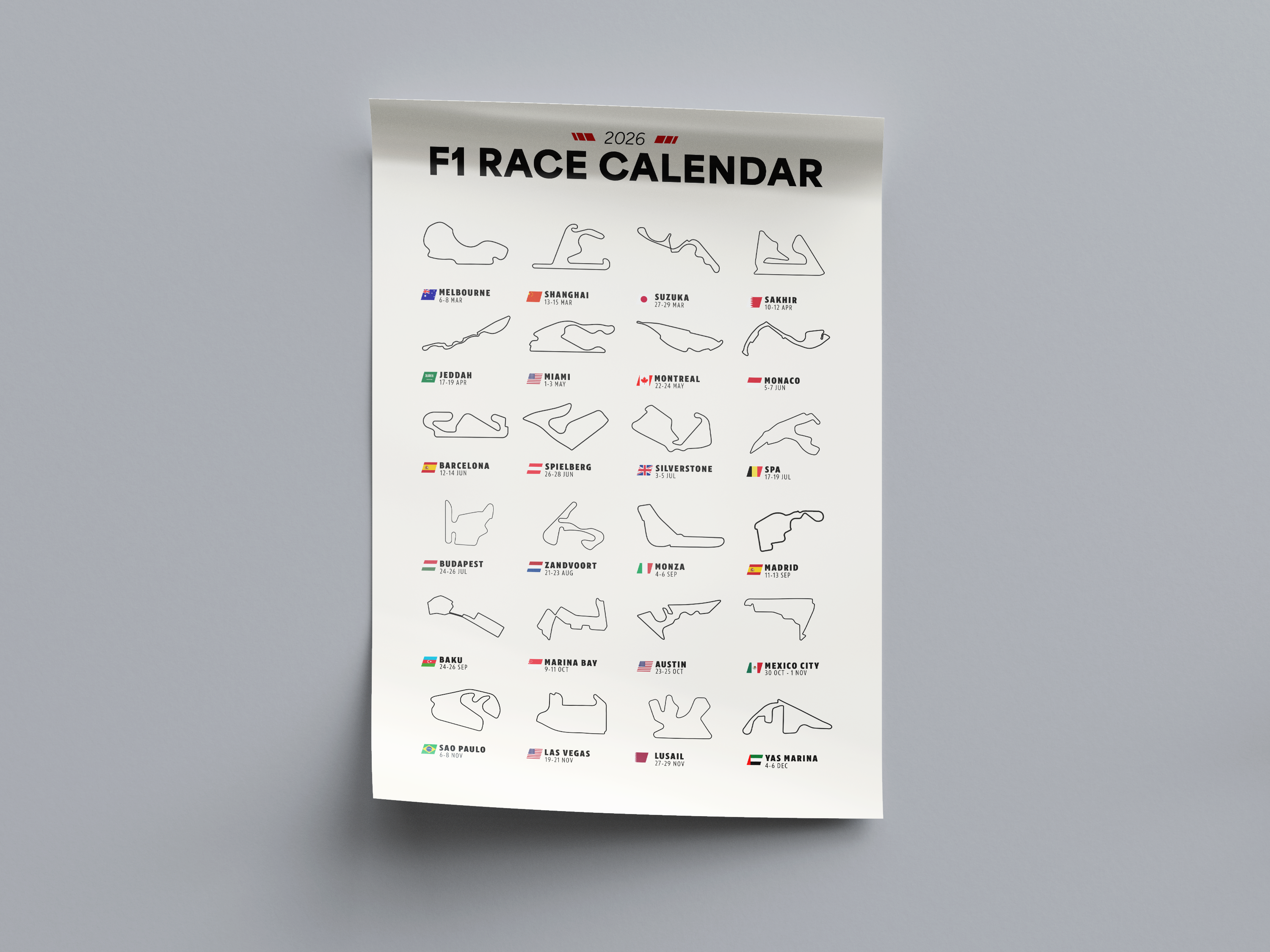 F1 2026 Calendar | Formula One Grand Prix | Digital