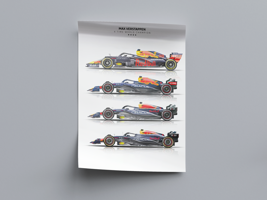 Max Verstappen World Championship Winning Cars F1