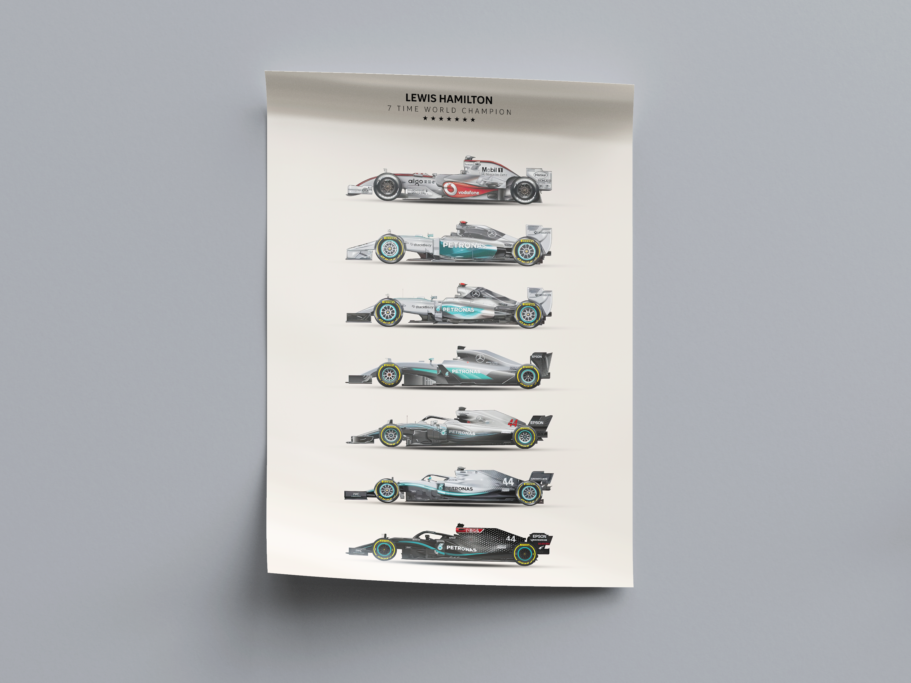 Lewis Hamilton World Championship Winning Cars F1