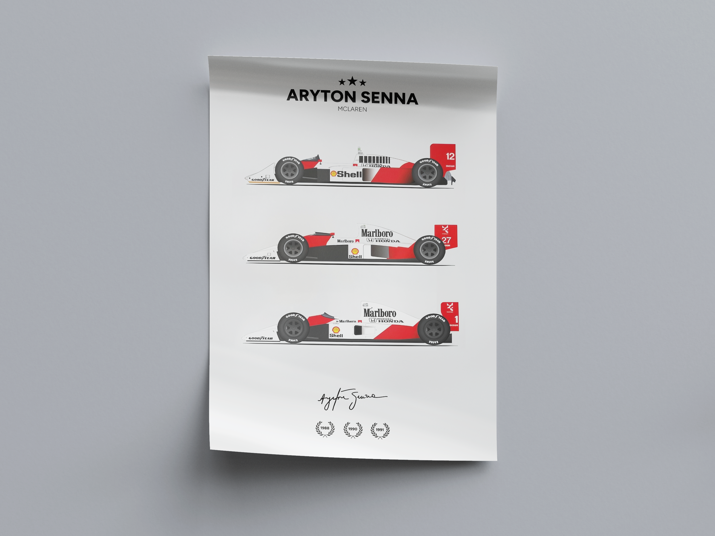Ayrton Senna F1 Championship Cars