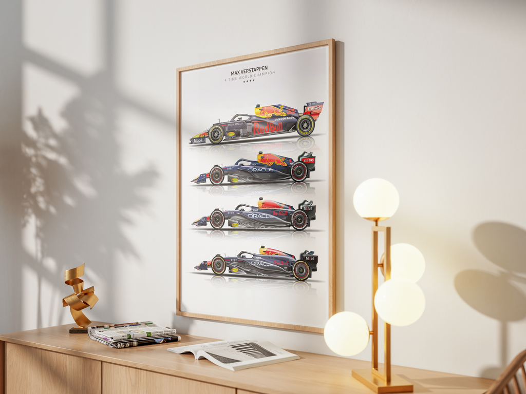 Max Verstappen World Championship Winning Cars F1