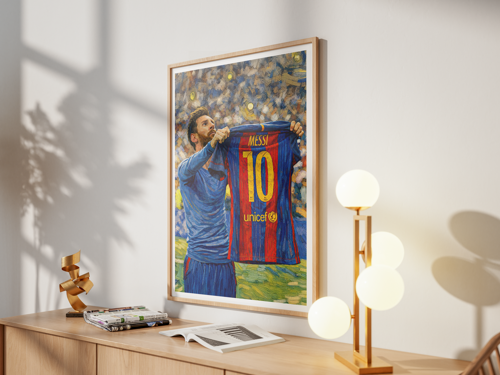 Lionel Messi Holding Shirt | Barcelona FC